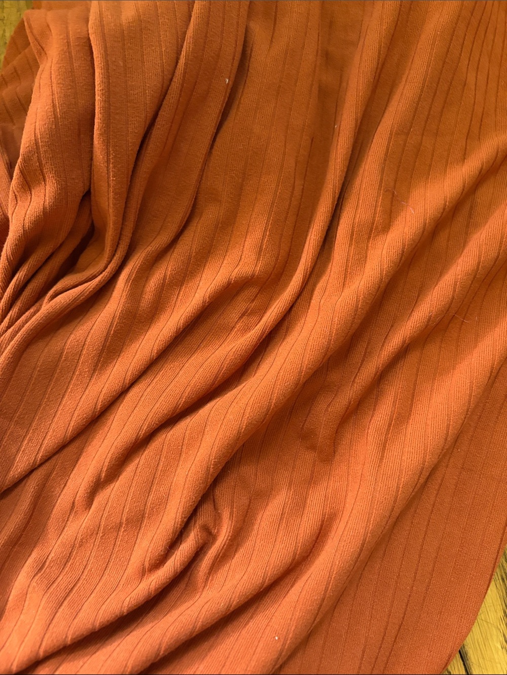 Rust orange rib knit